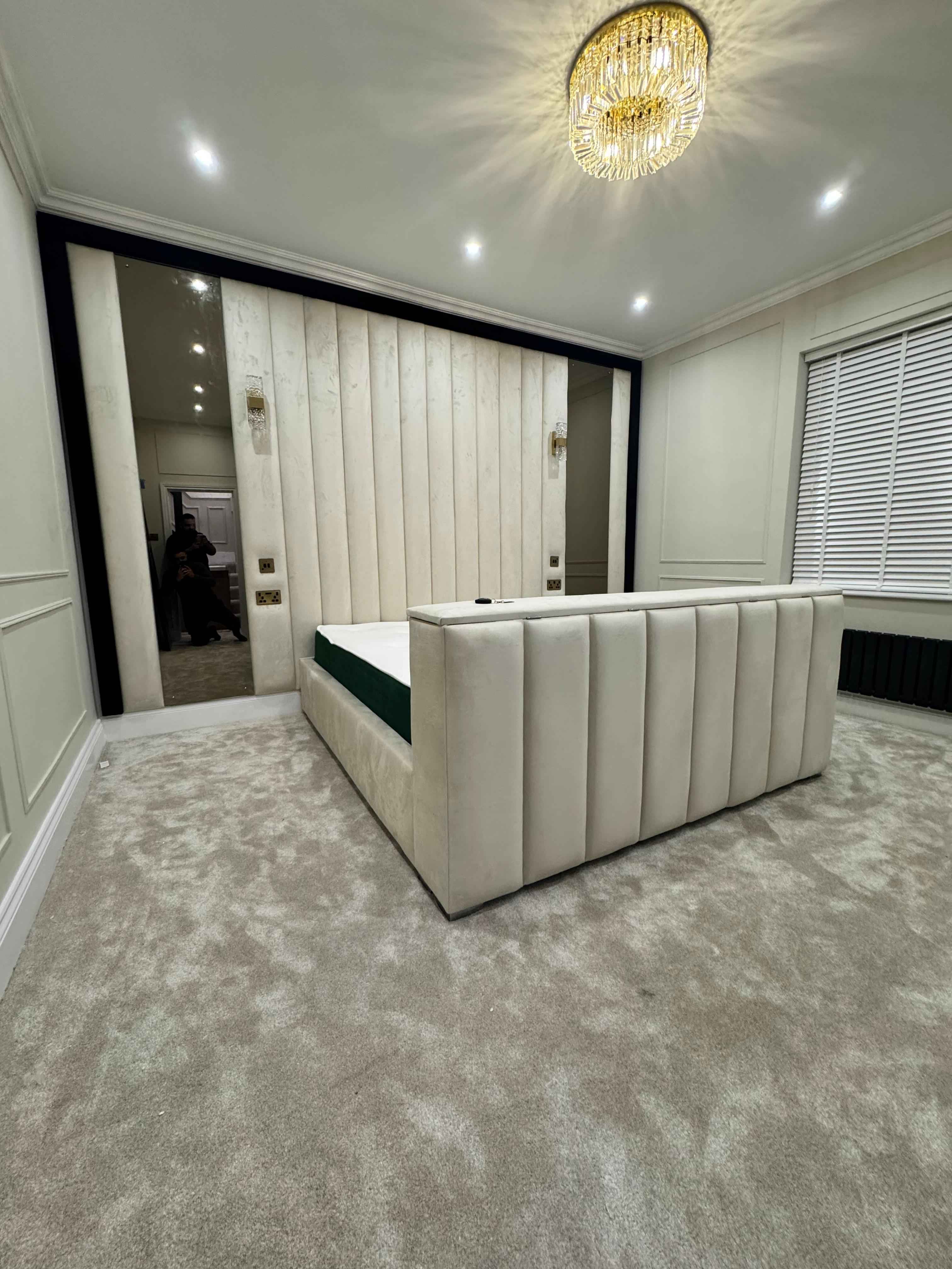 Wall panel headboard bed – padded panels for a premium bedroom feature wall UK