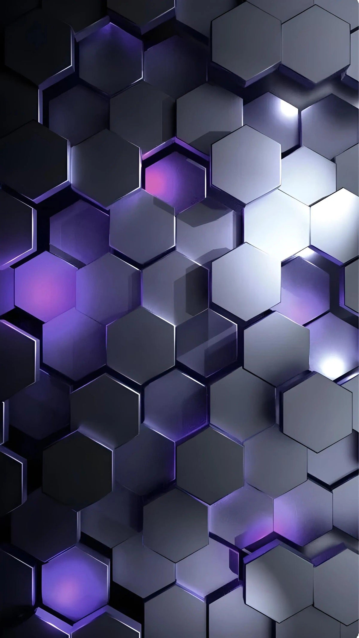 GYPSUM 3D WALL PANEL | HEXAGON + LED 0045