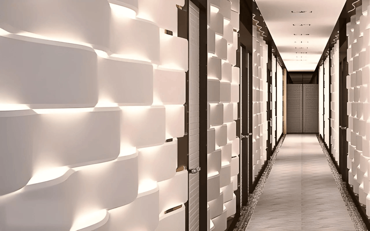 GYPSUM 3D WALL PANEL | CURVE + LED 0085