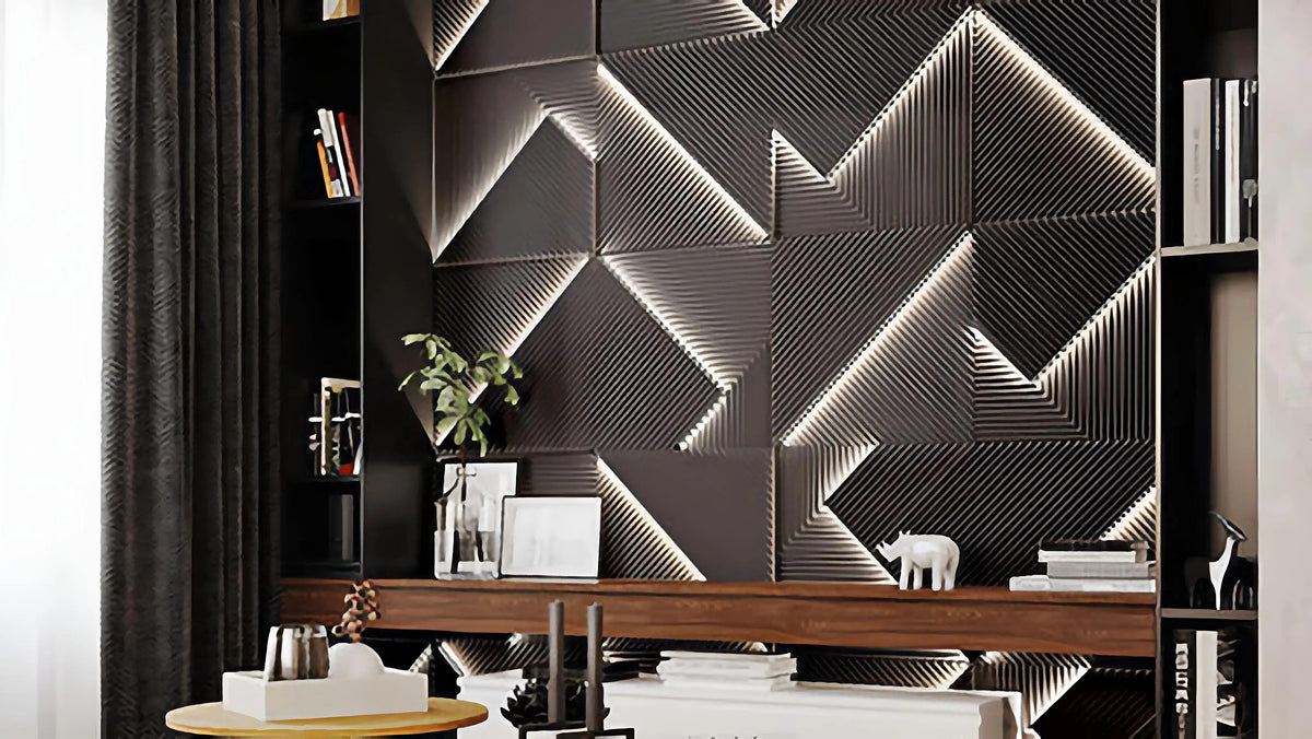 GYPSUM 3D WALL PANEL | FUTUR + LED 0042