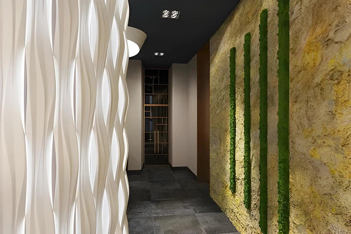 GYPSUM 3D WALL PANEL | AQUA 0018 + LED