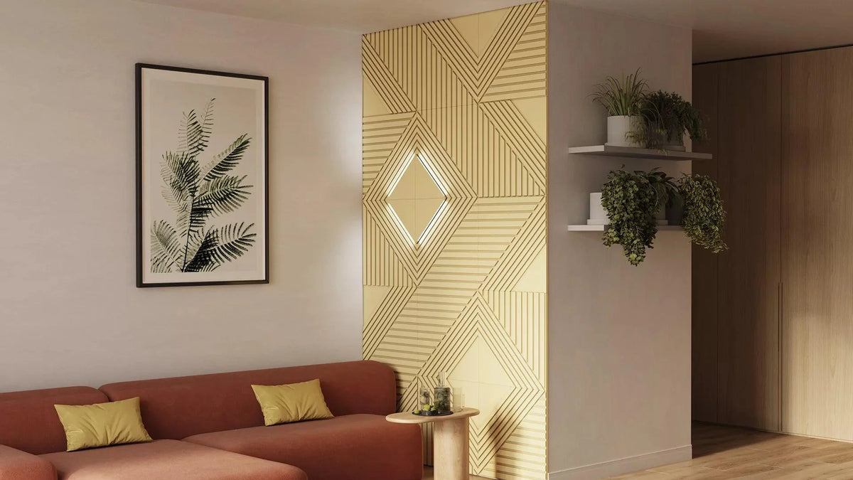 GYPSUM 3D WALL PANEL | TRINITY + LED 0021
