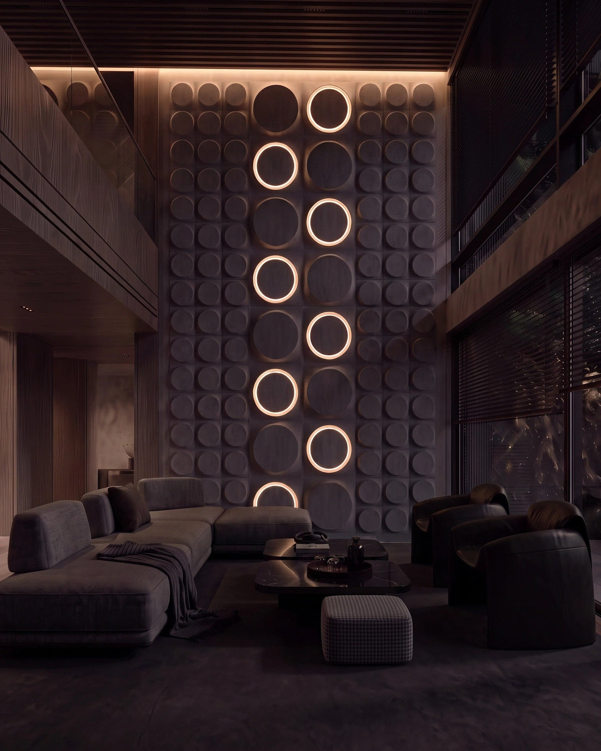 GYPSUM 3D WALL PANEL | COSMIC 0012 + LED LARGE