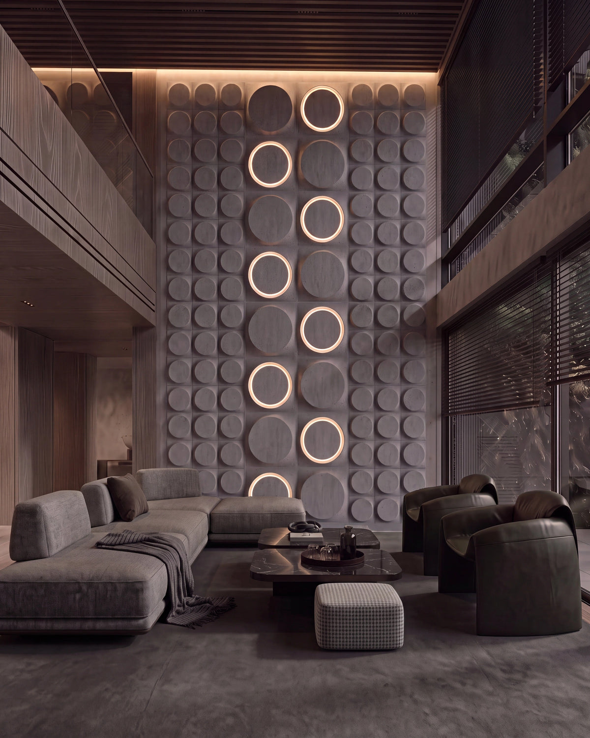 GYPSUM 3D WALL PANEL | COSMIC 0212 + LED MEDIUM