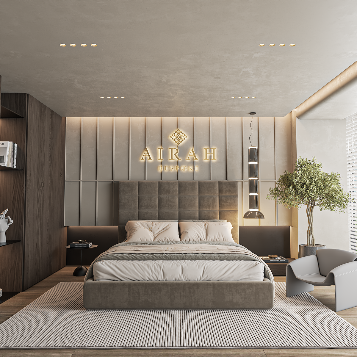 The Winslet luxury bed – upholstered bed frame with padded headboard and sleek finish